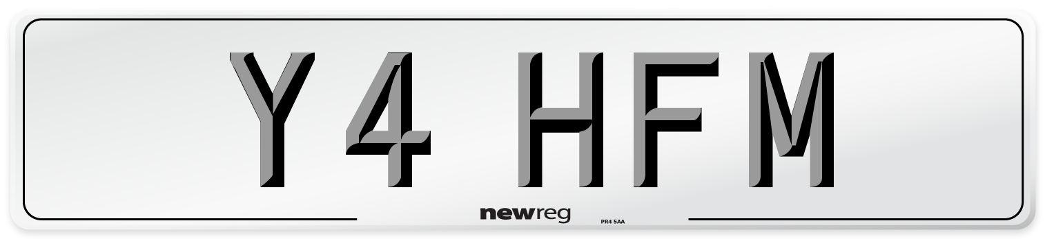 Y4 HFM Number Plate from New Reg